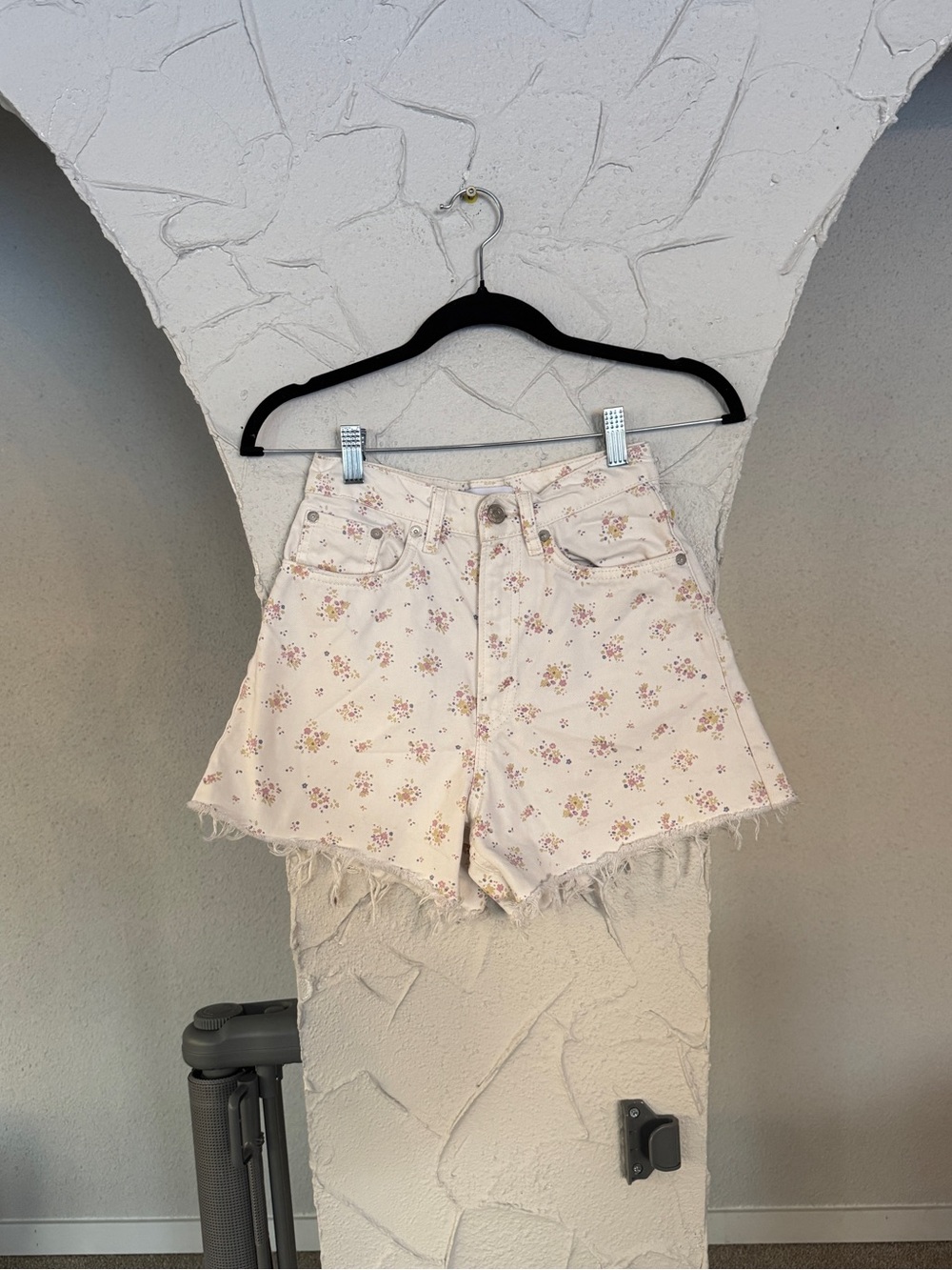 Zara floral denim shorts